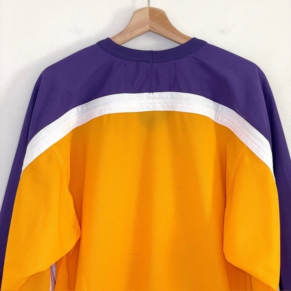 Vintage CCM NHL LA Kings Hockey Jersey Air-Knit Crown Logo Yellow Purple Medium - Picture 5 of 15